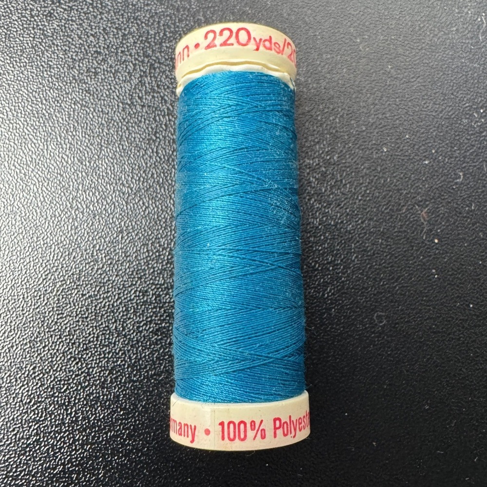 Gutermann Teal Blue 100% Polyester Sewing Thread 220 Yards Made in‎ West Germany